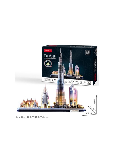 3D Puzzle Dubai 182 Parça LED Işıklı