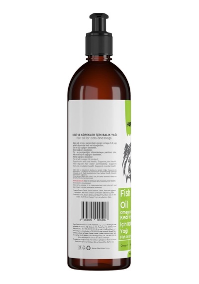 Fish Oil Kedi Köpek Omega 3 Omega 6 Kaynağı Eklem Sağlığı Bağışıklık Tamamlayıcı Balık Yağ 200ml