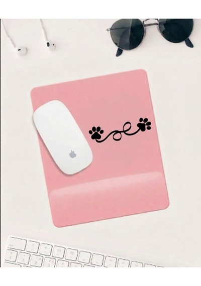 Pembe Gradient Bilek Destekli Mousepad Sevimli Pati Desenli Ergonomik Mouse Pad