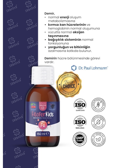 Fitofer Kids Çocuk Demir Takviyesi 150 ML