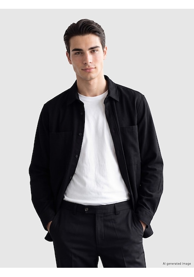 Lcw Eco Siyah Regular Fit Erkek Gömlek Ceket