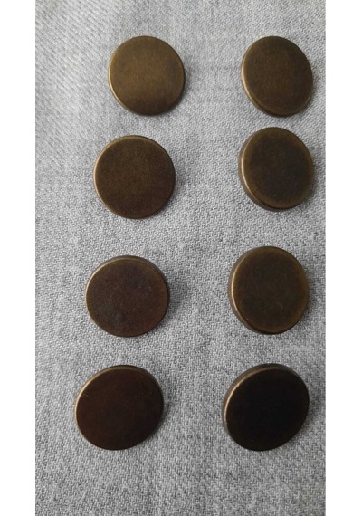 Antık Sarı Metal Düğme 15 Mm 8 Adet
