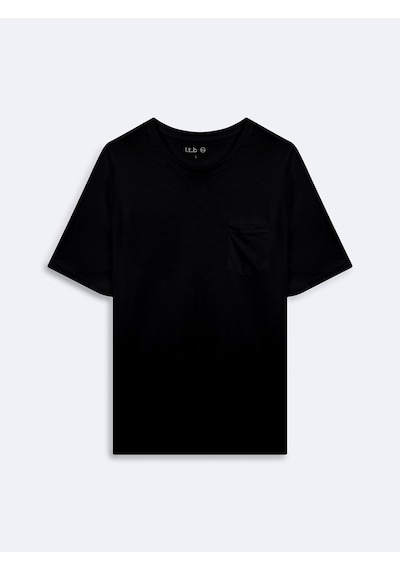 Ltb Flamlı Basic Siyah T-shırt Siyah