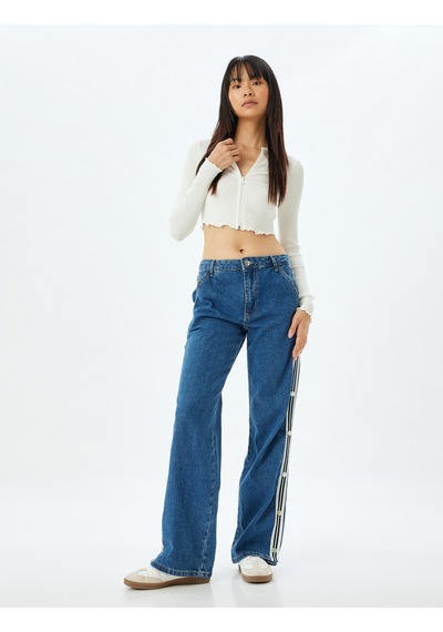 Koton Düz Paça Kot Pantolon Şerit Detaylı Düğmeli Normal Bel Pamuklu - Longer Straight Jeans Koyu İndigo 5wal40159md Koyu İndigo Koton Düz Paça Kot Pantolon Şerit Detaylı Düğmeli Normal Bel Pamuklu - Longer Straight Jeans Koyu İndigo 5wal40159md Koyu İndigo