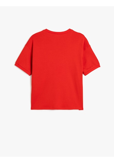 Koton Oversize Basic Tişört Kısa Kollu Bisiklet Yaka Pamuklu Kırmızı 5skb10003tk Kırmızı