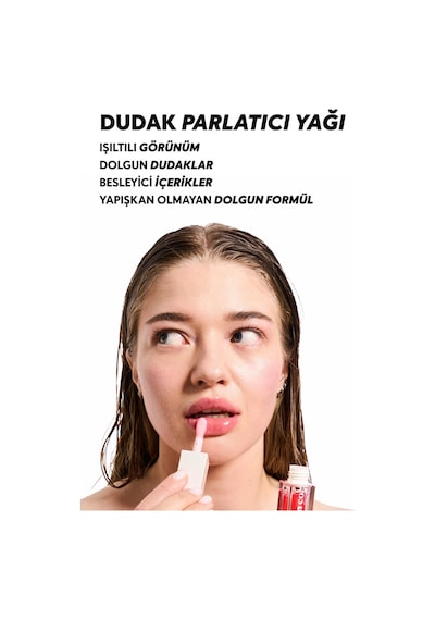 Cream Co. Parlatıcı Nemlendirici Besleyici Dudak Bakım Yağı Lip Oil Gloss - Raspberry