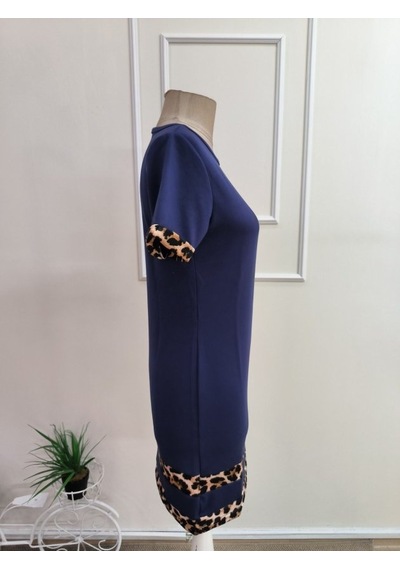 De'charme Kadın Kısa Kollu Bisiklet Yaka Leopar Şerit Detaylı Kısa Modal Elbise Saks Mavi De'charme Kadın Kısa Kollu Bisiklet Yaka Leopar Şerit Detaylı Kısa Modal Elbise Saks Mavi