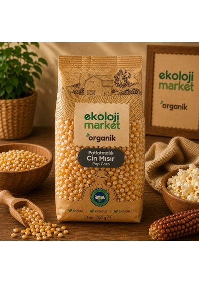 Organik Patlatmalık Cin Mısır 750 Gr. 4'li Paket