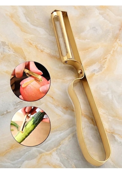 Mucit Home Gold Yan Soyacak Patates Sebze Soyacağı Paslanmaz Çelik Ergonomik Pratik Soyma Aparatı