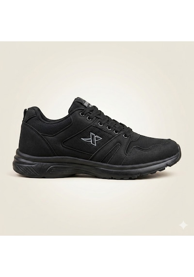 Xstep Unisex 36-47 Numara Arası Rahat Günlük Tekstil Spor Ayakkabı Siyah - Siyah