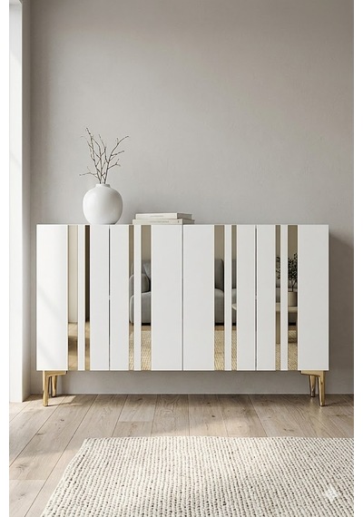 Ka1230bg Mia Konsol Ve Tv Sehpası Beyaz-gold 120cm