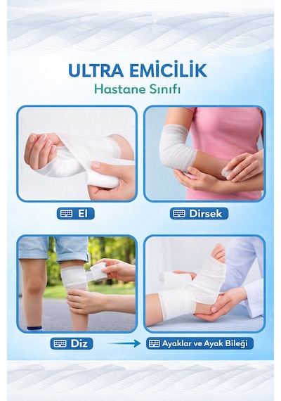 Hidrofil Sargı Bezi 10x150 Cm 100 Adet Hastane Tipi Yüksek Emici Medikal Bandaj