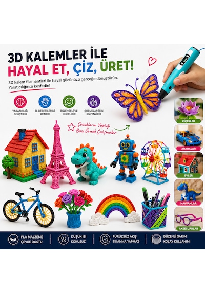 Zeyus Filament 20 Renk 5 Metre 3d Kalem Filamenti
