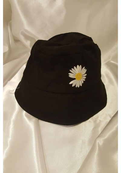 Şapka Bucket Şapka Balıkçı Kova Şapka Unisex Yuvarlak Şapka Papatya İşlemeli ÇoK Renkli Çok Renkli