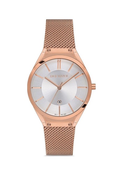Dice Kayek Dk.1.ag1223.01 Hasır Kordon Çelik Kasa 5 Atm Suya Dayanıklı Rose Gold Renk Kadın Kol Saati Rose Gold