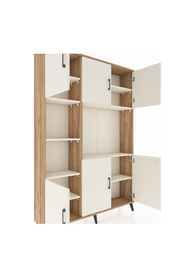 Arges Dolap 9 Raflı 6 Kapaklı 132x30x195 Çam-aytaşı/aytaşı Çam
