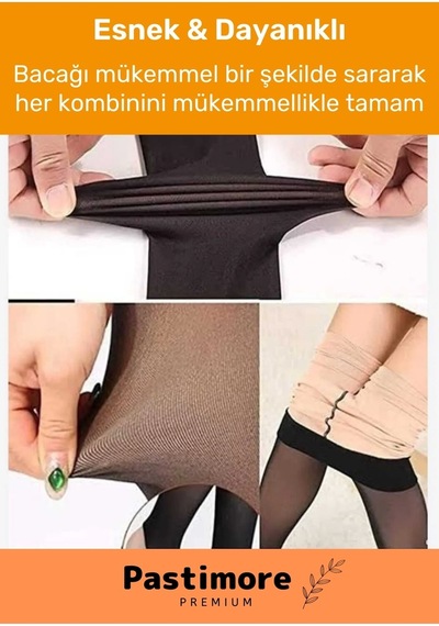 Ala Lavandula Kuasar Series Sıcak Tutan İnce Siyah Çorap Ten Görünümlü Termal İçli Şık Peluş Polarlı Külotlu Çorap Ten Rengi