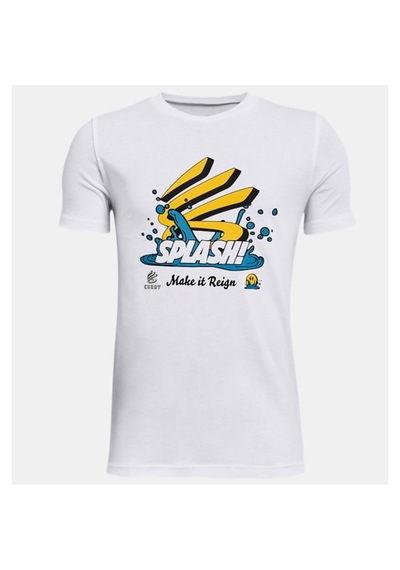 Under Armour Erkek Çocuk Curry Splash Kısa Kollu Tişört Beyaz