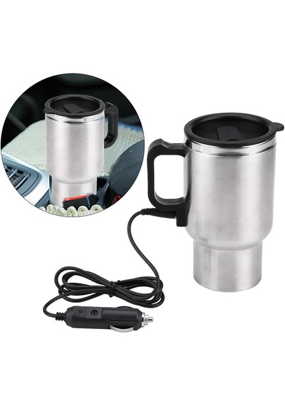 İnwelt Paslanmaz Çelik Araç Kettle Su Isıtıcı Termos Kupa Bardak 500 Ml, 12v