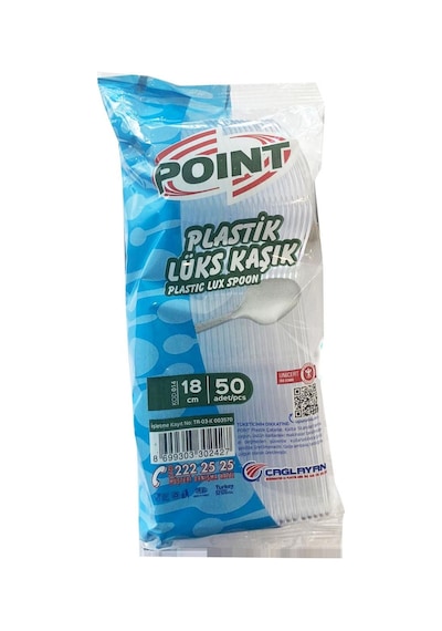 Point Plastik Lüx Şeffaf Kaşık - 18 Cm. - 3.2 Gr. - 50 Adetlik 3 Paket