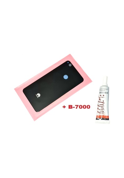 Tokgöz P9 Lite 2017 Arka Pil Batarya Kapağı Cam+b-7000 Siyah
