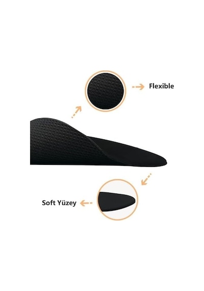 Bilek Destekli Ergonomik Mouse Pad, Rahat Fare Padi, Fare Altlığı, Ofis Ve Oyun İçin, Kaymaz Taban, Siyah
