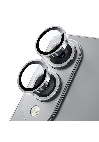 Forzacase Samsung Galaxy S25 Edge İle Uyumlu Kamera Camı Lens Koruyucu Halka Seti - Fc381 Gümüş