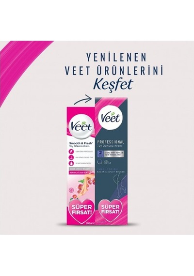 Veet Professional Promo Tüm Ciltler Tüy Dökücü Krem 200 Ml X 6 A PKT.VEET.049