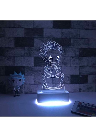 Özel Tasarım Sevimli Ağaç 3D Led Lamba