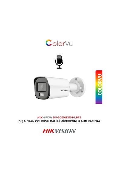 Ds-2ce10df0t-pf Tvı 2mp 1080p 2.8 Mm Sabit Lensli Colorvu Mini Bullet Kamera Geniş Açı