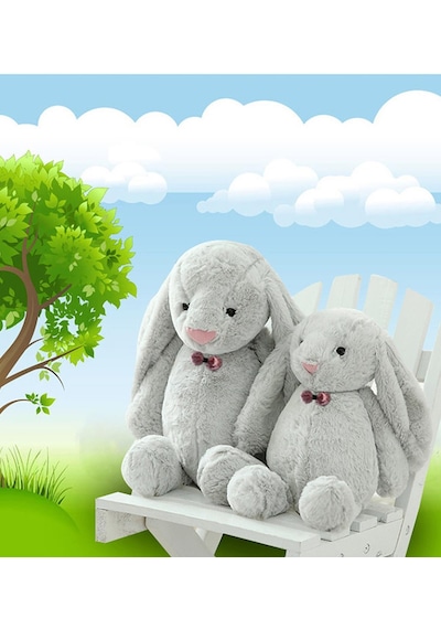 Uyku Arkadaşım Papyonlu Uzun Kulak 65 Cm Peluş Tavşan Ve Eğitici Eğlenceli Etkinlik Seti 001