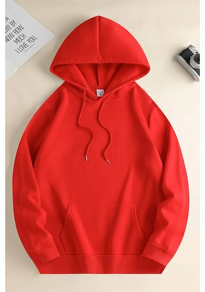 Vangogh Baskılı Oversize Sweatshirt Kırmızı