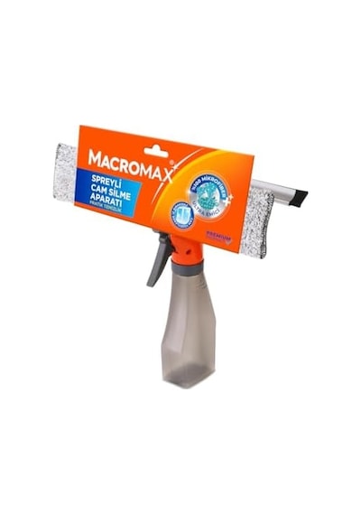 Macro Max Spreyli Cam Silme Aparatı, 3'ü 1 Arada Çekpaslı Ve Mikrofiberli Camsil, İz Bırakmaz