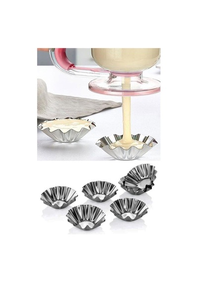 Mini Metal Kek Kalıbı 6'lı - Tartolet Kalıbı 6 Adet Mini - Kek Kalıbı 6 Adet Metal Metal Gri Diğer