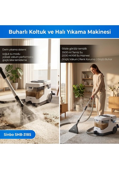 Ssc-7607 Buharlı Koltuk Ve Halı Yıkama Makinesi, 1000w Motor Gücü, 1200w Isıtıcı, 3.5l Su Tankı, Koltuk Halı Araç Döşeme Ve Yatak Temizleme Makinesi, Buharlı Derin Temizlik