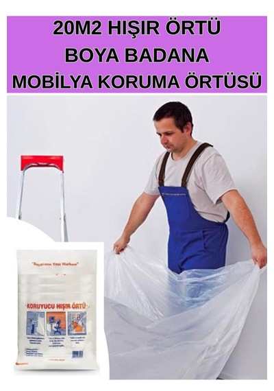 4x5 20 M² Pratik Boya Badana Mobilya Örtüsü Hışır Örtü