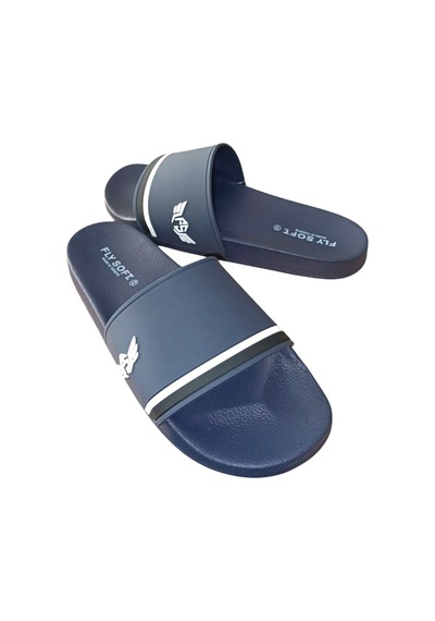 Fly Soft S263.078 Erkek Havuz - Plaj Günlük Terlik Beyaz / Lacivert Siyah