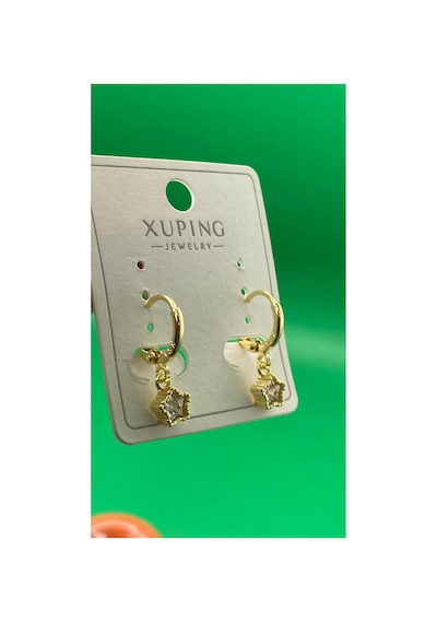 Xuping Altın Renginde Minimal Yıldızlı Model Çelik Kadın Küpe