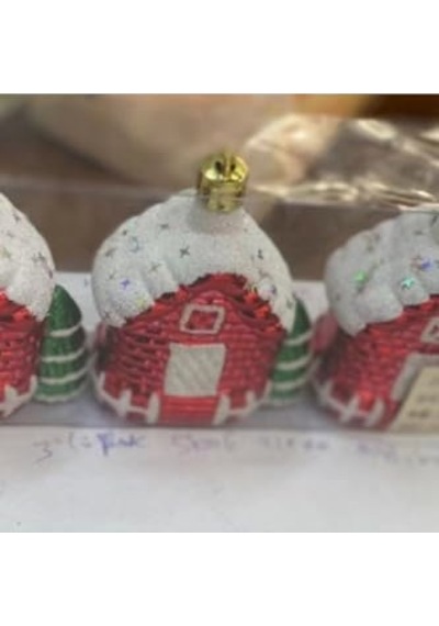 3 Adet 8.5 Cm Yılbaşı Dağ Evi Dilek Ev Çam Ağacı Süsü Parti Yılbaşı Süslemeleri,kırmızı 3492023275638 Genel