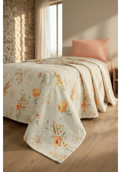 La Notte Autumn Garden Tek Kişilik 3 Parça Pike Takımı 160x230 + 100x200 + 50x70 Cm Çok Renkli