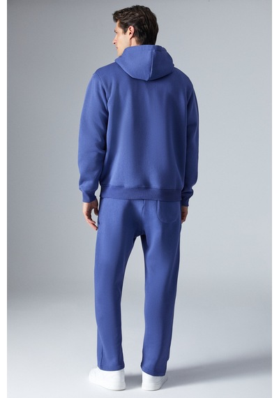Grımelange NARCISO Erkek Yumuşacık İçi Polarlı Mavi Sweatshirt