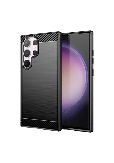 Microcase Sam S24 Ultra Brushed Carbon Fiber Silikon Kılıf-al3332