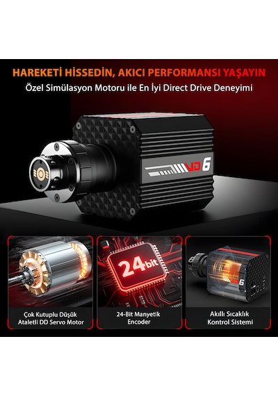 Pxn Vd6 Direct Drive Yarış Direksiyon Seti Bundle - 6nm Servo Motor - Pc Ve Laptop Uyumlu