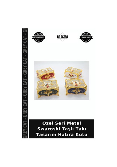 Özel Seri Metal Swaroski Taşlı Takı Tasarım Hatıra Kutu Çok Renkli