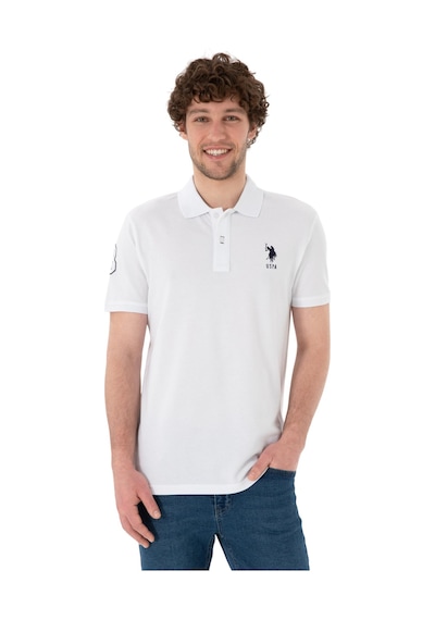U.S. Polo Assn. Erkek Slim Fit Polo Yaka Basic Tişört Beyaz