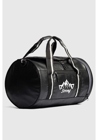Strong Bag Silindir Spor Ve Seyahat Çantası , Gym Antrenman Fitness Çantası Sl02 Siyah Siyah
