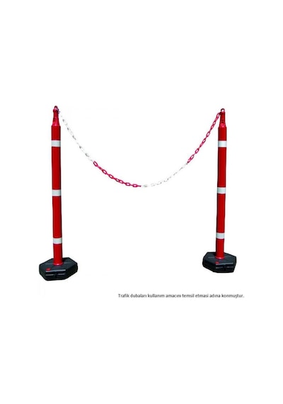 Mfk 8 Mm Plastik Zincir 1 Metre Kırmızı Beyaz Renk