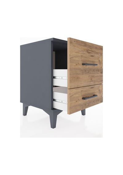 Hyperion Komodin 2 Çekmeceli 44x44x64 Antrasit-çam Antrasit