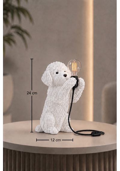 3d Baskı Köpek Masa Lambası Modern Dekoratif Aydınlatma Ürünü Beyaz