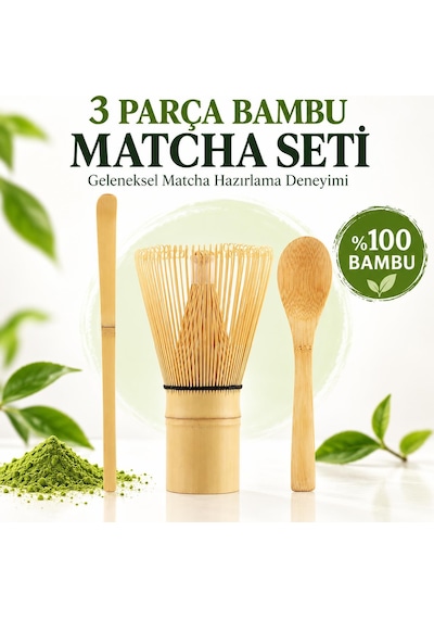 Valkyrie Matcha Çayı Hazırlama Seti 3 Parça Bambu Chasen Çırpıcı Chashaku Kaşık Ve Karıştırma Çubuğu